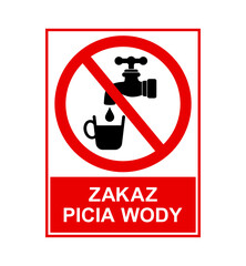 znak zakazujący picia wody z kranu, plik wektorowy © robert6666