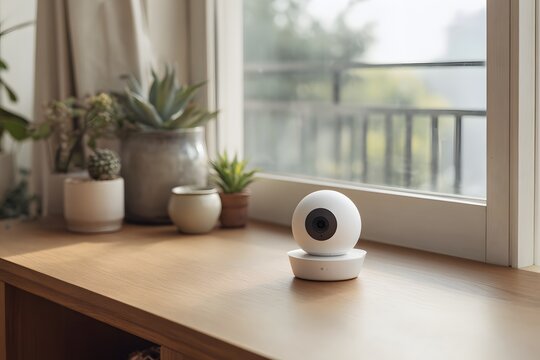 Smart home security system with AI alerts on mobile device