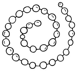 Obraz premium Hand Drawn Spiral String of Beads Illustration