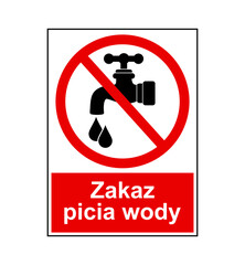 znak zakazujący picia wody z kranu, plik wektorowy © robert6666
