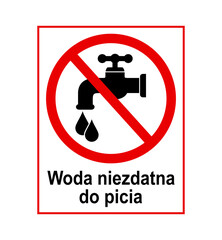 znak zakazujący picia wody z kranu, plik wektorowy © robert6666