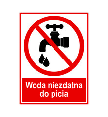znak zakazujący picia wody z kranu, plik wektorowy © robert6666