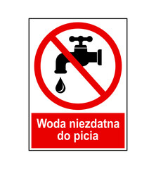 znak zakazujący picia wody z kranu, plik wektorowy © robert6666
