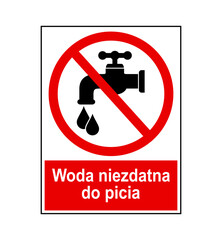 znak zakazujący picia wody z kranu, plik wektorowy © robert6666