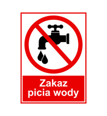 znak zakazujący picia wody z kranu, plik wektorowy © robert6666