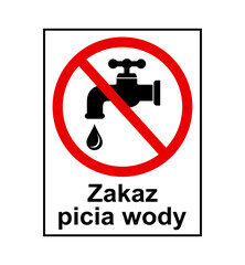 znak zakazujący picia wody z kranu, plik wektorowy © robert6666