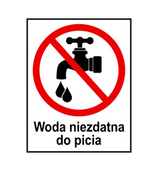 znak zakazujący picia wody z kranu, plik wektorowy © robert6666