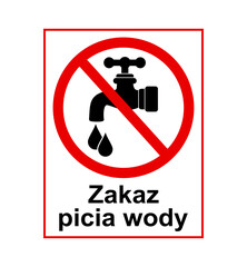 znak zakazujący picia wody z kranu, plik wektorowy © robert6666