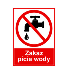 znak zakazujący picia wody z kranu, plik wektorowy © robert6666