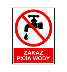 znak zakazujący picia wody z kranu, plik wektorowy © robert6666