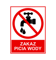 znak zakazujący picia wody z kranu, plik wektorowy © robert6666