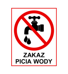 znak zakazujący picia wody z kranu, plik wektorowy © robert6666