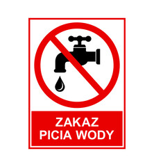znak zakazujący picia wody z kranu, plik wektorowy © robert6666