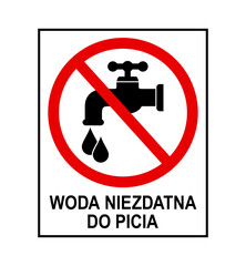 znak zakazujący picia wody z kranu, plik wektorowy © robert6666