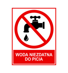 znak zakazujący picia wody z kranu, plik wektorowy © robert6666