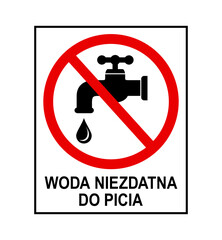 znak zakazujący picia wody z kranu, plik wektorowy © robert6666