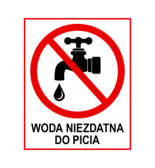 znak zakazujący picia wody z kranu, plik wektorowy © robert6666