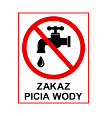 znak zakazujący picia wody z kranu, plik wektorowy © robert6666