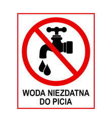 znak zakazujący picia wody z kranu, plik wektorowy © robert6666