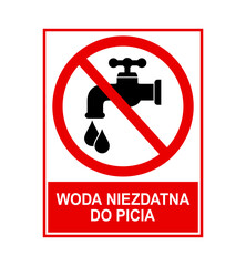 znak zakazujący picia wody z kranu, plik wektorowy © robert6666