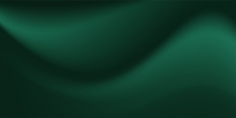 abstract green background featuring a soft, dark green texture. The pattern resembles folds of fabric or gentle waves in dim lighting, green dirty blur © Septian