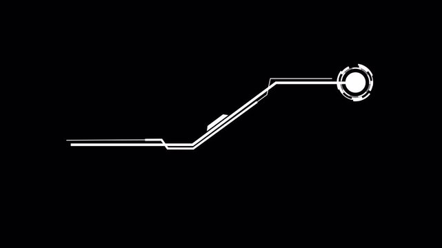 Modern Futuristic HUD Circular Callout Rising Line Overlay Title Sci-Fi Tech Interface Clean Digital Pointer