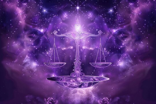 Abstract composition with concept of Libra zodiac sign symbol
