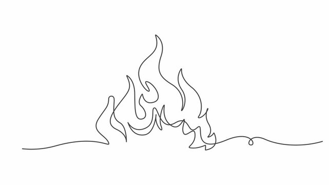 vector illustration of a fire flames,Animated Self Drawing Continuous One Line Fire Minimalist Flame Line Art Animation,Animated self drawing of Continuous One Single Line Drawing of Fire, Minimalist 