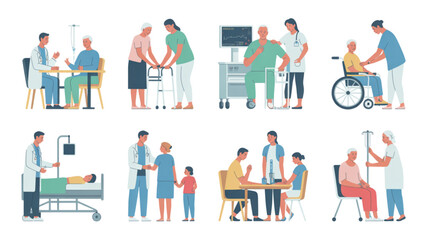 Fototapeta premium Diverse group of healthcare professionals collaborating in a medical setting