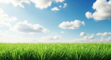 Obraz premium Celebrating world environment day with a serene green landscape and blue sky