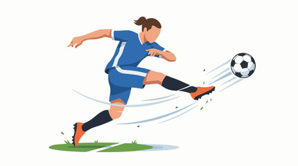 Fototapeta premium Football player in action kicking the ball during a match