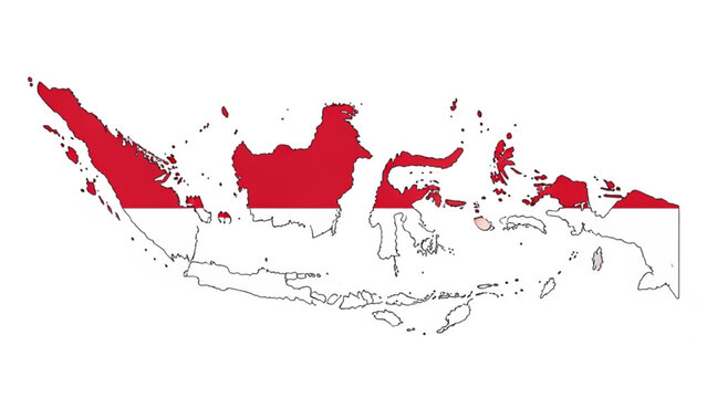 Indonesia Map Flag Vector
