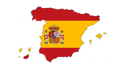 Fototapeta premium Spain Map Flag Vector
