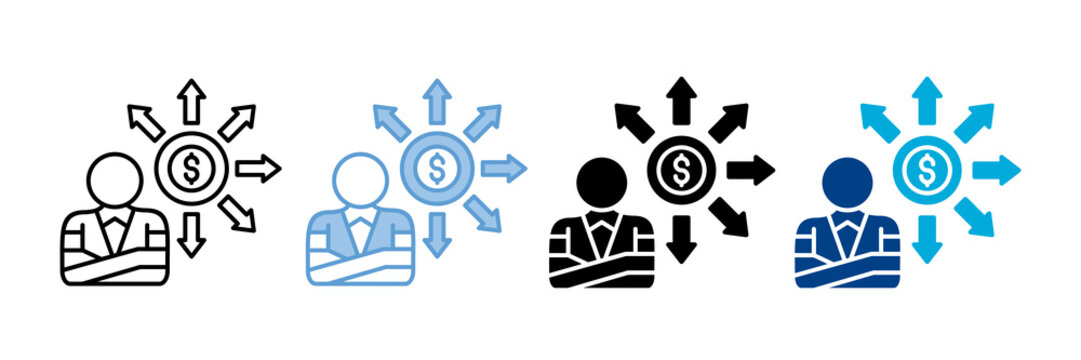 Diversification Icon Set Multiple Style Collection