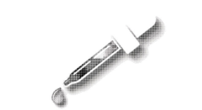 halftone pencil icon with checkmark on transparent background