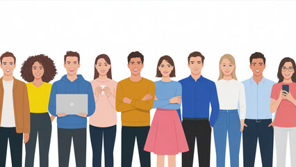 Fototapeta premium Diverse group of people standing together in unity and celebration