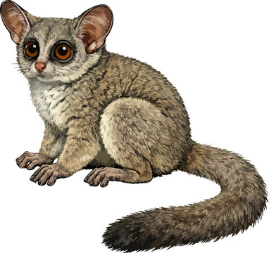 Galago senegalensis illustration art