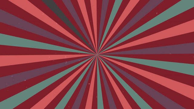 animated sun burst animation with grunge vintage collor rotating background animation. 4K Video animation