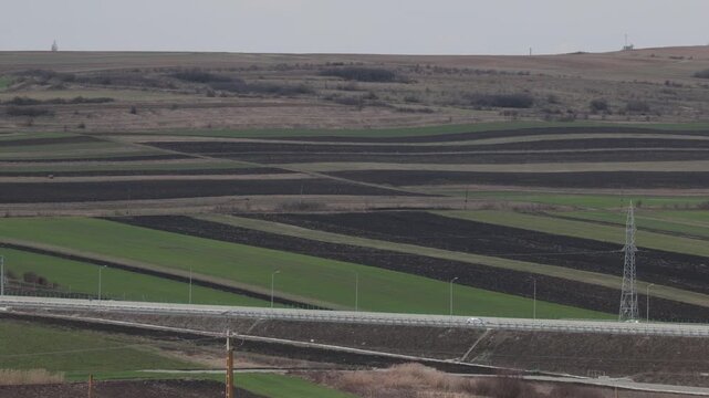 Turda, Romania A large traffic interchange across the countryside