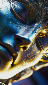 A detailed image of a statuesque woman's face, perfect for use in editorial or commercial contexts