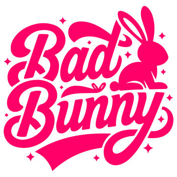 Bad Bunny Stylish Script Typography Vector Design