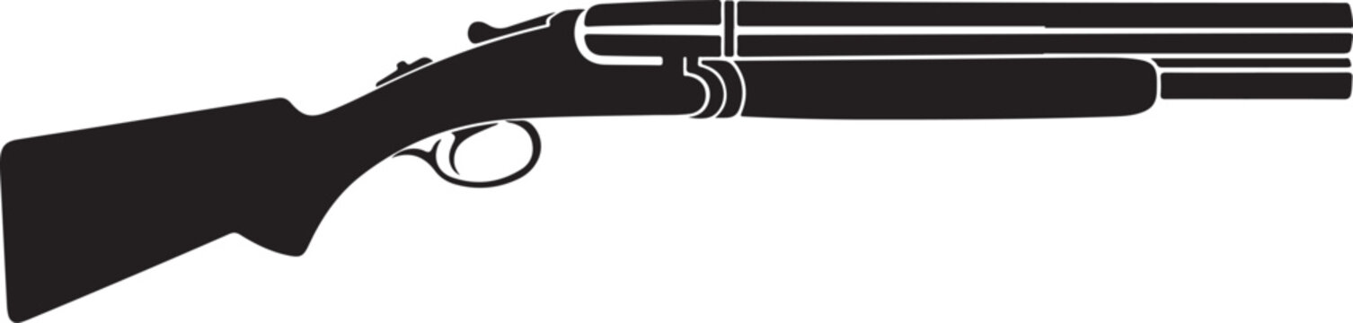 Black rifle, shotgun vector, hunting gun, weapon icon