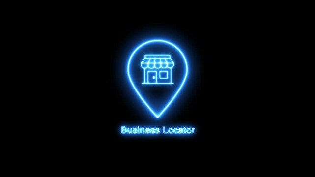 Digital Retail Location Finder Neon Style for modern design destination pin online shopping commerce location point Navigation and GPS.