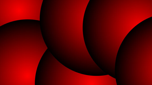 Abstract red spheres create dynamic geometric pattern and bold shapes design and contrast dark light and depth and modern art minimal illustration and sophisticated graphic.