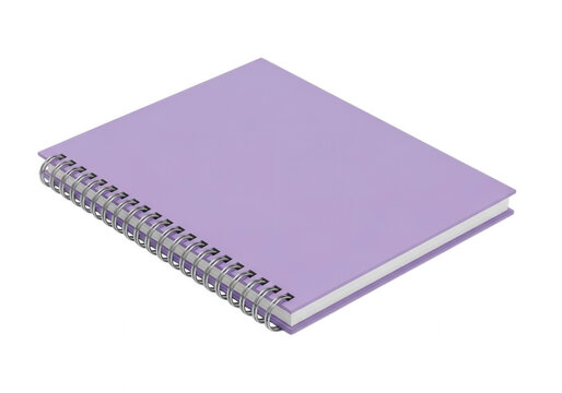 Spiral-bound purple notebook with blank pages ready for writing or sketching