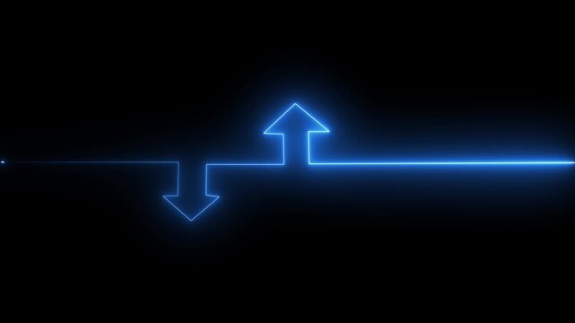 Neon Arrows &ndash; Glowing Data Exchange, Input Output and Dual Directional Concept