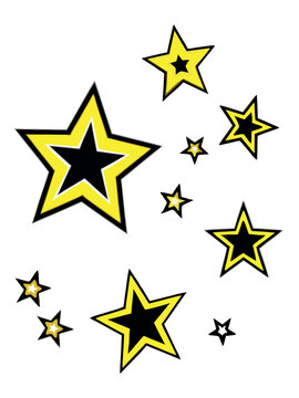 Realistic 3d yellow star composition with soft lighting