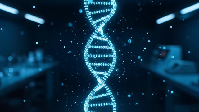 Digital DNA Helix Model Science Background