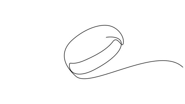 Animated self drawing of continuous one line drawing Elegant solitaire diamond engagement ring. Full length one line animation