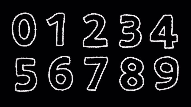 Hand Drawn Doodle Numbers 1 to 10 2D Animation Asset | Sketchy Counting Numbers Motion Overlay | Fun Hand-Drawn Counting Animation for Education Videos